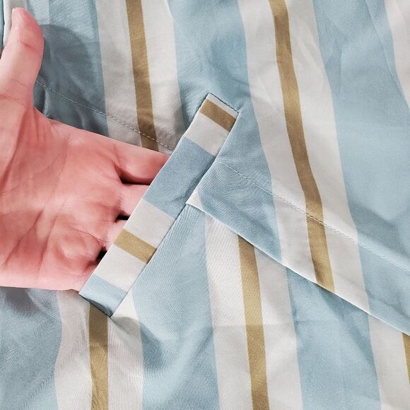 🔺️Misslook Striped Blue & Olive Green Tunic Top Large - Picture 5 of 10